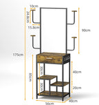Tonchean Motorcycle Helmet Stand with Drawer Wooden Metal