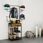 Tonchean Motorcycle Helmet Stand with Drawer Wooden Metal