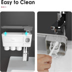 Toothbrush Holder for Bathroom 4 Cups Wall Mounted
