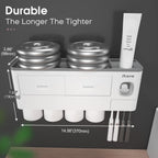 Toothbrush Holder for Bathroom 4 Cups Wall Mounted