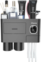 Toothbrush Holder for Bathroom 4 Cups Wall Mounted