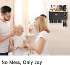 Toothbrush Holder for Bathroom 4 Cups Wall Mounted