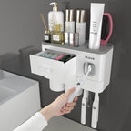 Toothbrush Holder for Bathroom 4 Cups Wall Mounted