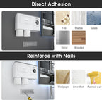 Toothbrush Holder for Bathroom 4 Cups Wall Mounted