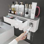 Toothbrush Holder for Bathroom 4 Cups Wall Mounted