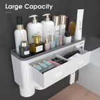Toothbrush Holder for Bathroom 4 Cups Wall Mounted