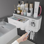 Toothbrush Holder for Bathroom 4 Cups Wall Mounted