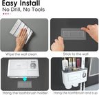 Toothbrush Holder for Bathroom 4 Cups Wall Mounted