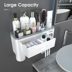 Toothbrush Holder for Bathroom 4 Cups Wall Mounted