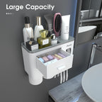 Toothbrush Holder for Bathroom 4 Cups Wall Mounted