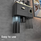 Toothbrush Holder for Bathroom 4 Cups Wall Mounted
