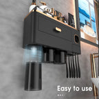 Toothbrush Holder for Bathroom 4 Cups Wall Mounted