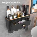 Toothbrush Holder for Bathroom 4 Cups Wall Mounted