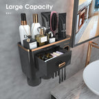 Toothbrush Holder for Bathroom 4 Cups Wall Mounted