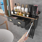 Toothbrush Holder for Bathroom 4 Cups Wall Mounted
