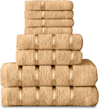 Towel Bale Set Water Absorbent Bathroom Towels Accessories (8 Piece)