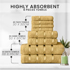 Towel Bale Set Water Absorbent Bathroom Towels Accessories (8 Piece)