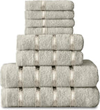 Towel Bale Set Water Absorbent Bathroom Towels Accessories (8 Piece)