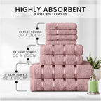 Towel Bale Set Water Absorbent Bathroom Towels Accessories (8 Piece)
