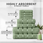 Towel Bale Set Water Absorbent Bathroom Towels Accessories (8 Piece)