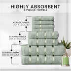 Towel Bale Set Water Absorbent Bathroom Towels Accessories (8 Piece)