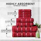 Towel Bale Set Water Absorbent Bathroom Towels Accessories (8 Piece)