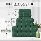 Towel Bale Set Water Absorbent Bathroom Towels Accessories (8 Piece)