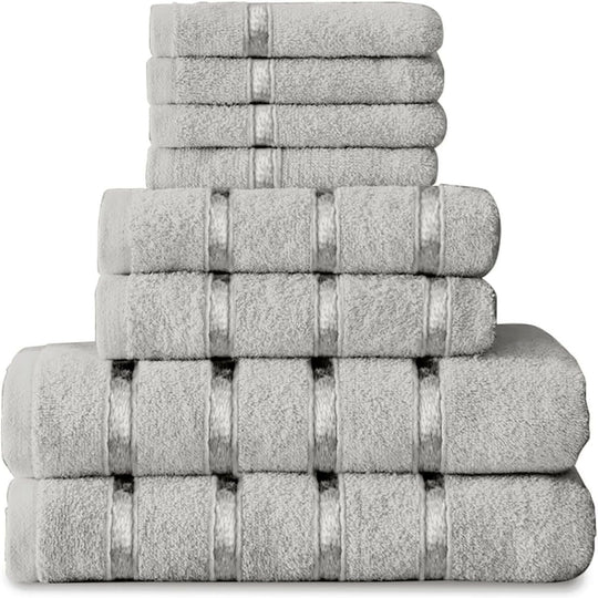 Towel Bale Set Water Absorbent Bathroom Towels Accessories (8 Piece)