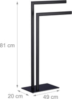 Towel Rack 2 Bars Free Standing for Bathroom