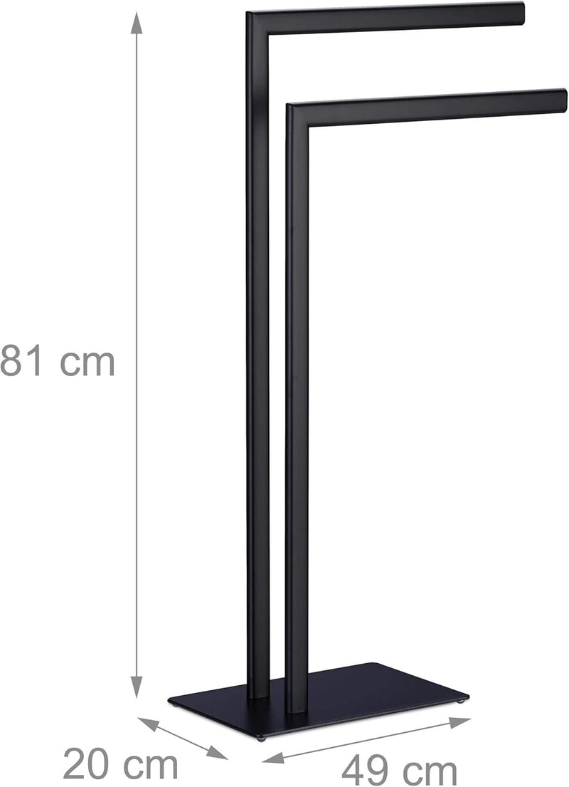 Towel Rack 2 Bars Free Standing for Bathroom