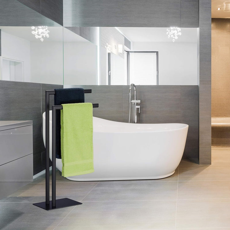 Towel Rack 2 Bars Free Standing for Bathroom