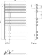 Towel Radiator 820 X 500 Heated Rail Vertical