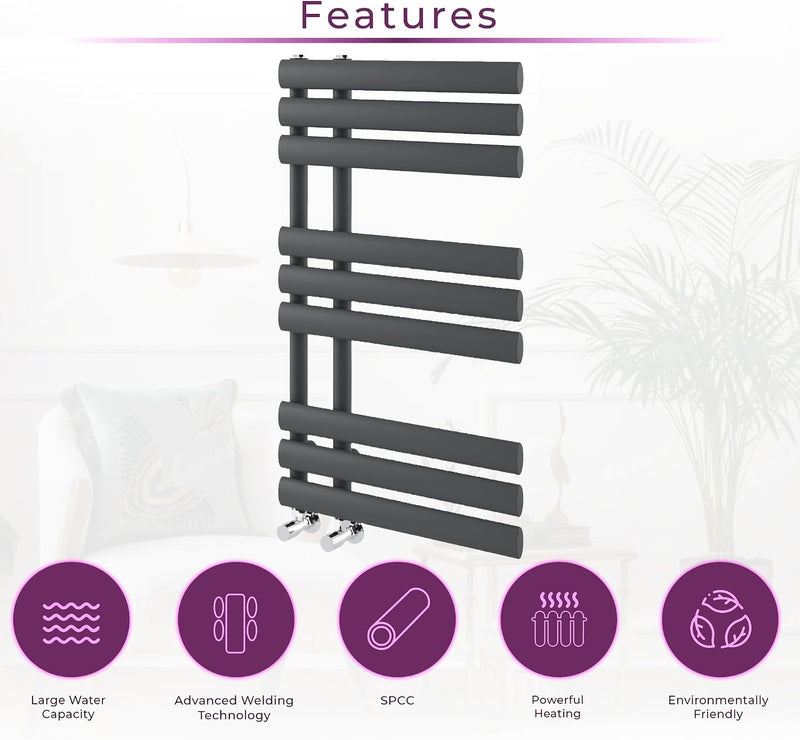 Towel Radiator 820 X 500 Heated Rail Vertical