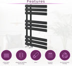 Towel Radiator 820 X 500 Heated Rail Vertical
