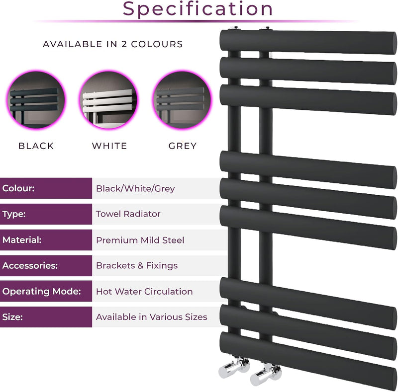 Towel Radiator 820 X 500 Heated Rail Vertical