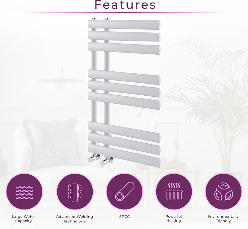 Towel Radiator 820 X 500 Heated Rail Vertical