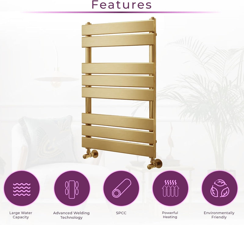 Towel Rail 800MM X 500MM Brushed Bathroom Radiator