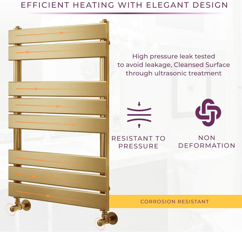 Towel Rail 800MM X 500MM Brushed Bathroom Radiator