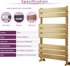 Towel Rail 800MM X 500MM Brushed Bathroom Radiator