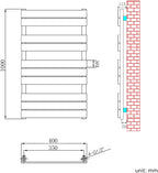 Towel Rail Modern Chrome Flat Panel X 400