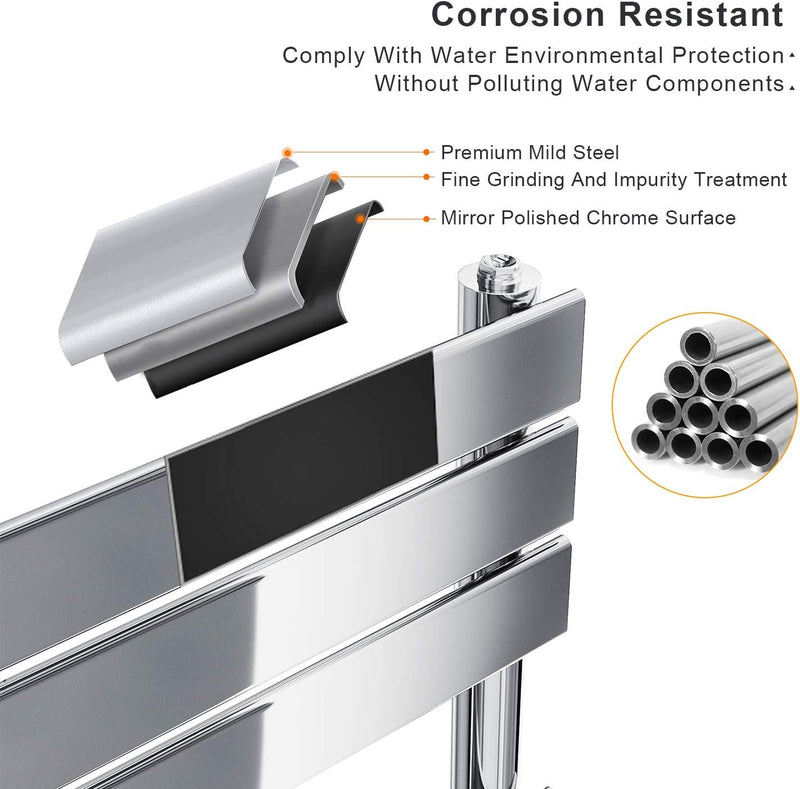 Towel Rail Modern Chrome Flat Panel X 400