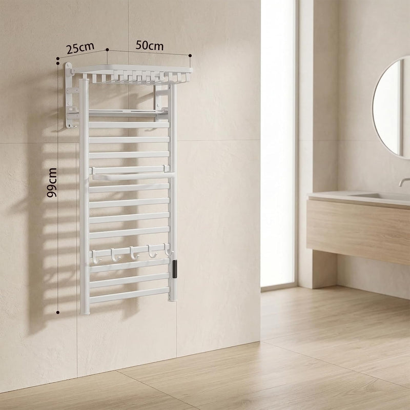 Towel Rail Self-Adhesive Wall Mounted 10 Bar 960x485MM