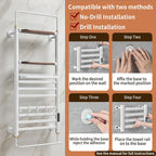 Towel Rail Self-Adhesive Wall Mounted 10 Bar 960x485MM