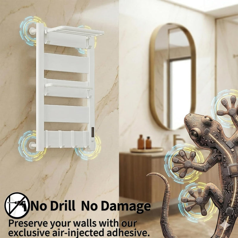 Towel Rail Self-Adhesive Wall Mounted 10 Bar 960x485MM
