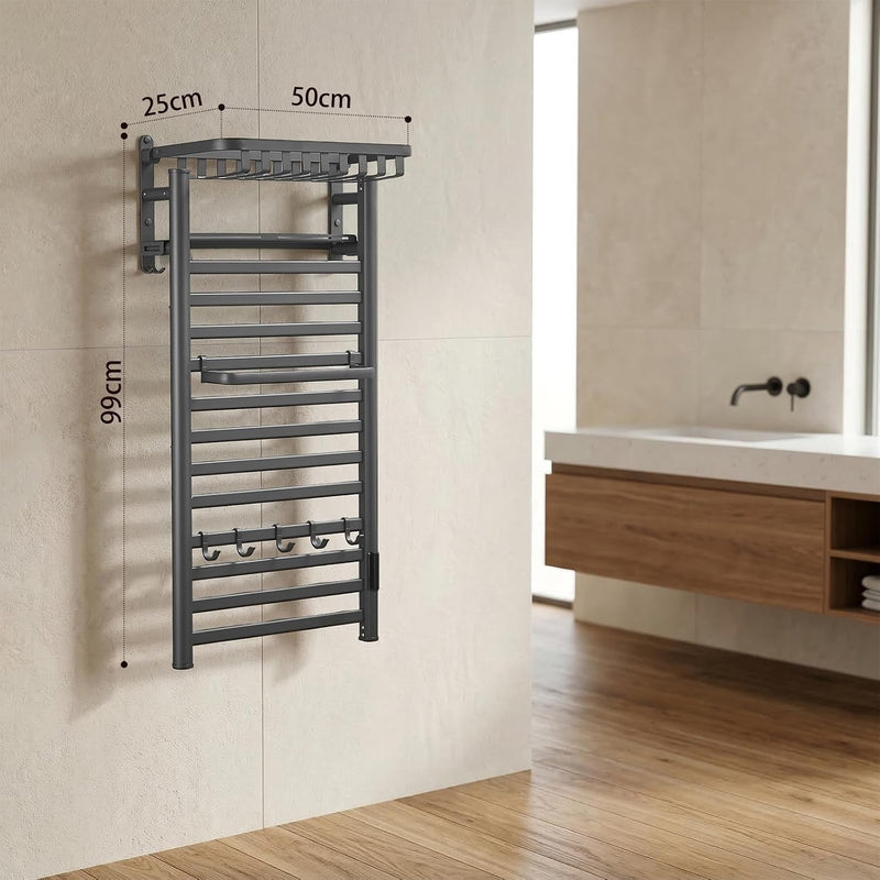 Towel Rail Self-Adhesive Wall Mounted 10 Bar 960x485MM