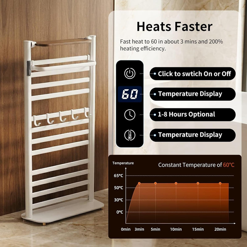 Towel Rail Self-Adhesive Wall Mounted 10 Bar 960x485MM