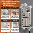 Towel Rail Self-Adhesive Wall Mounted 10 Bar 960x485MM