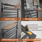 Towel Rail Self-Adhesive Wall Mounted 10 Bar 960x485MM
