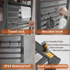 Towel Rail Self-Adhesive Wall Mounted 10 Bar 960x485MM