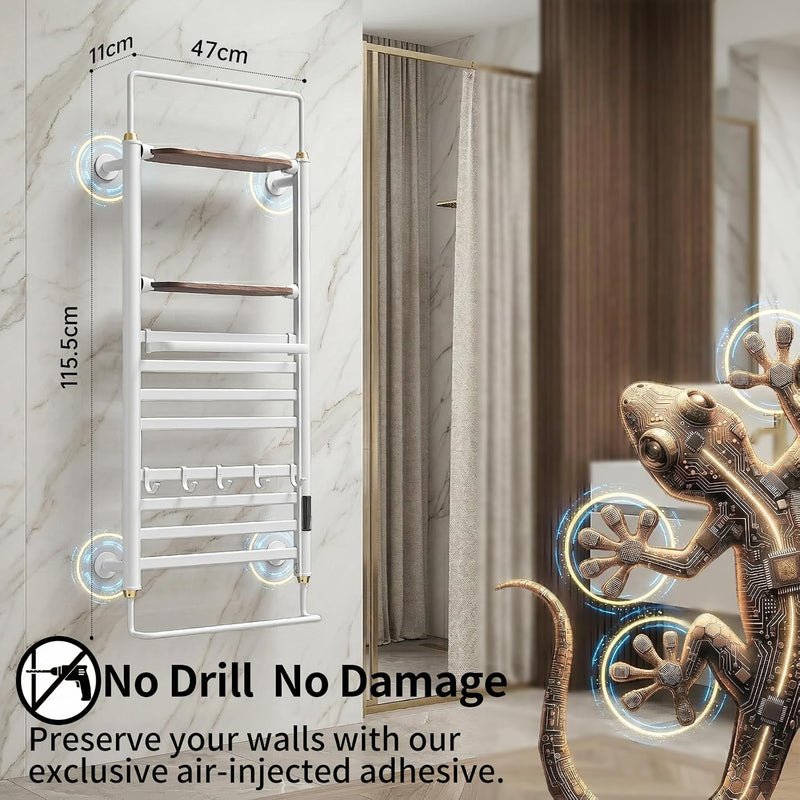 Towel Rail Self-Adhesive Wall Mounted 10 Bar 960x485MM
